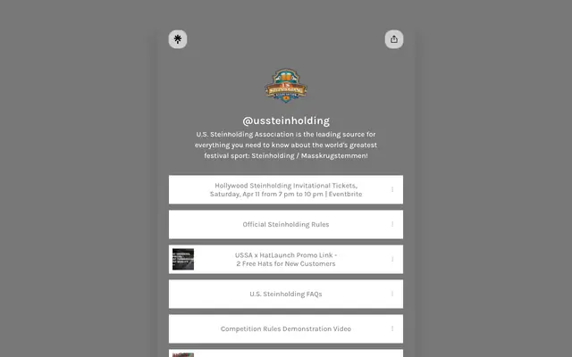 Screenshot of linktr.ee