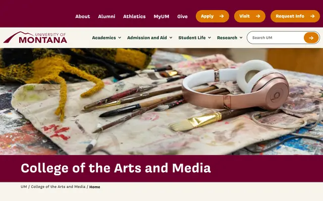 Screenshot of umt.edu