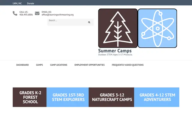 Screenshot of summercamps.learningwithmeaning.org