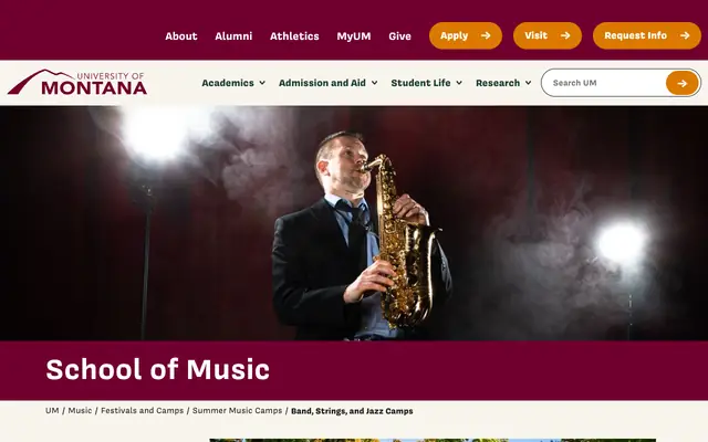 Screenshot of umt.edu