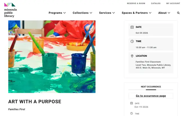 Screenshot of missoulapubliclibrary.org
