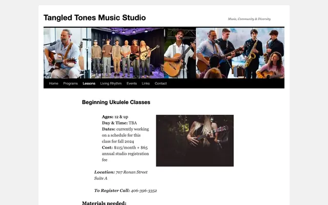 Screenshot of tangledtones.com