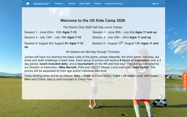 Screenshot of golfgenius.com