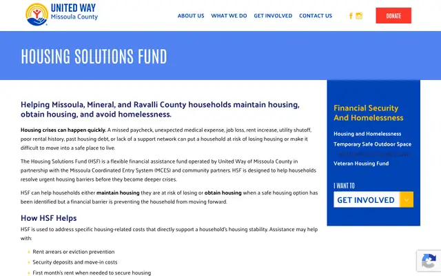 Screenshot of missoulaunitedway.org