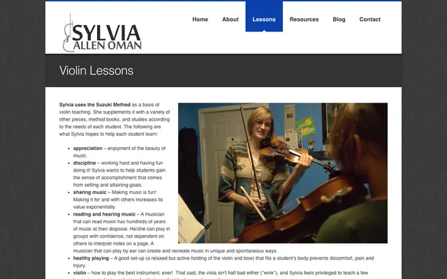 Screenshot of thelonelyviolin.com