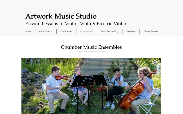 Screenshot of artworkmusicstudio.com