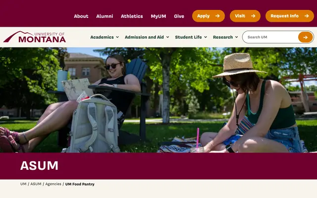 Screenshot of umt.edu