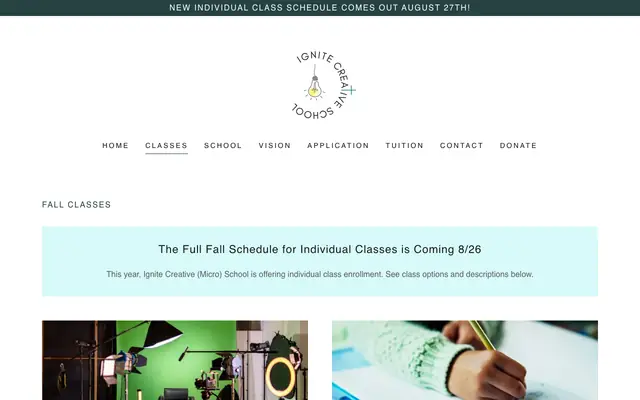 Screenshot of ignitecreativeschool.com
