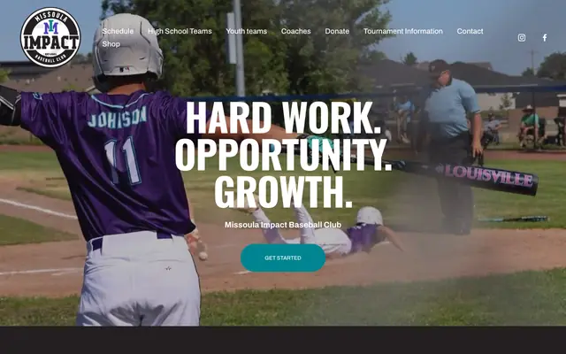 Screenshot of missoulaimpactbaseball.com