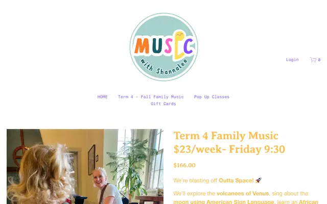 Screenshot of musicwithshannalee.com