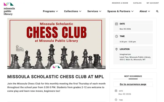 Screenshot of missoulapubliclibrary.org