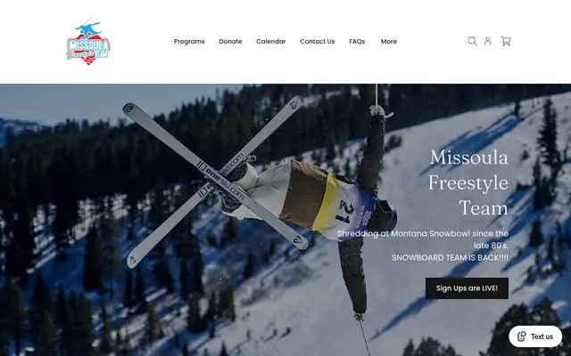 Screenshot of missoulafreestyle.com