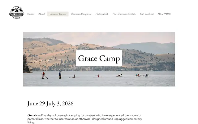 Screenshot of campmarshallmontana.org