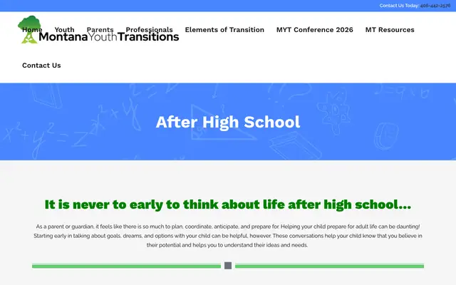Screenshot of montanayouthtransitions.org