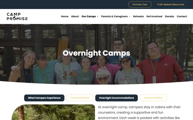 Screenshot of camppromisemt.org