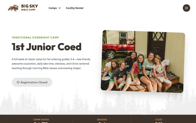 Screenshot of bigskybiblecamp.org