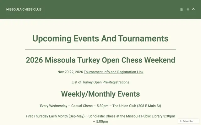 Screenshot of missoulachess.com