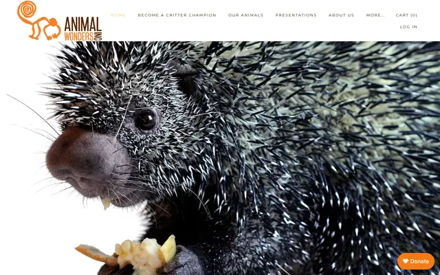 Screenshot of animalwonders.org