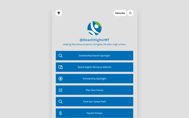 Screenshot of linktr.ee