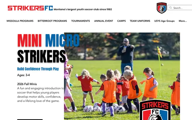 Screenshot of strikersfcmt.org