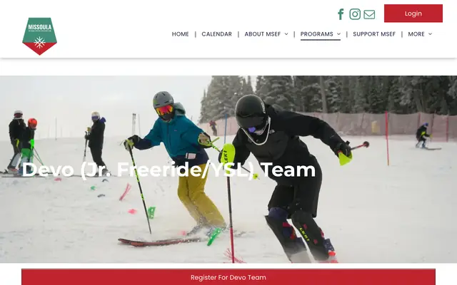 Screenshot of missoulaskieducationfoundation.org