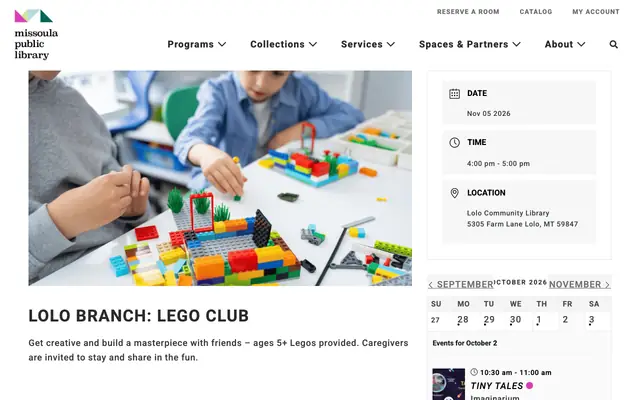 Screenshot of missoulapubliclibrary.org