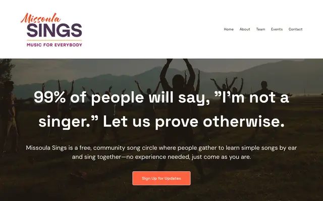 Screenshot of missoulasings.com