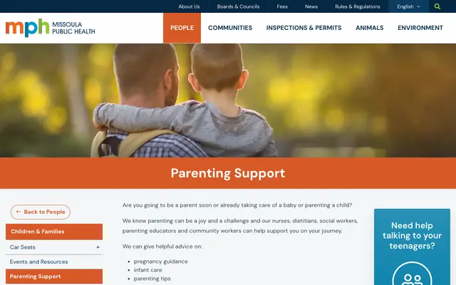 Screenshot of missoulapublichealth.org
