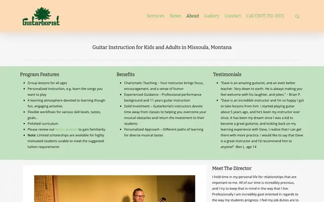 Screenshot of guitarborist.com
