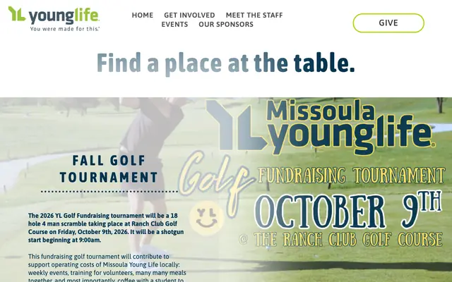 Screenshot of missoula.younglife.org