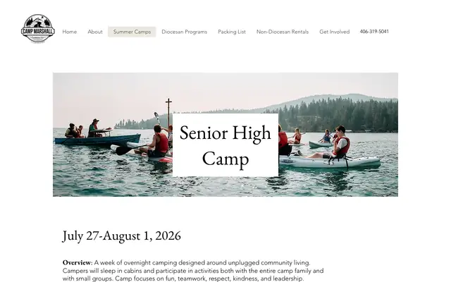 Screenshot of campmarshallmontana.org
