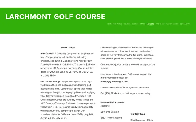 Screenshot of larchmontgolfcourse.com