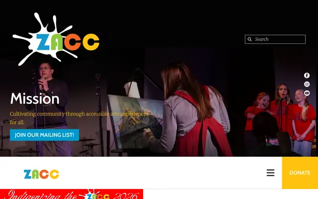 Screenshot of zootownarts.org