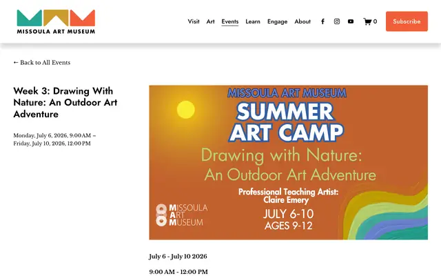 Screenshot of missoulaartmuseum.org