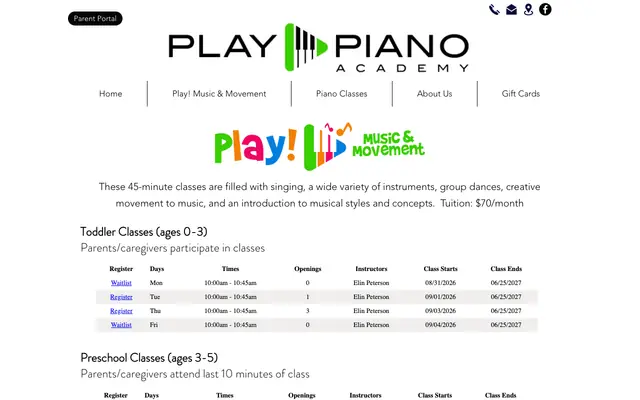 Screenshot of playpianomt.com