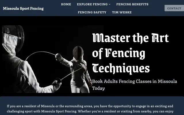 Screenshot of missoula-sport-fencing.com