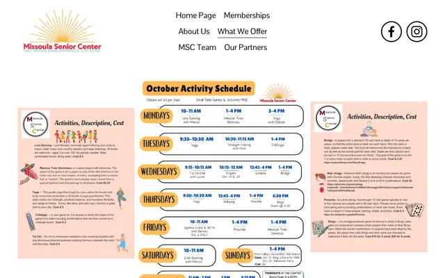 Screenshot of themissoulaseniorcenter.org