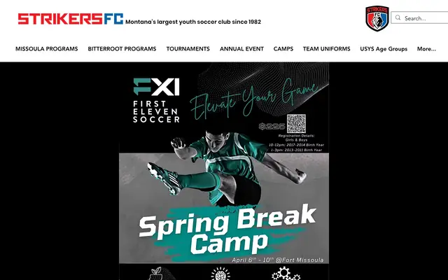 Screenshot of strikersfcmt.org