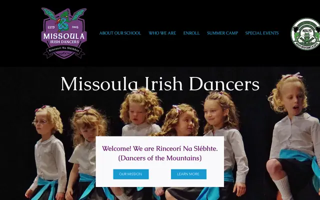 Screenshot of missoulairishdancers.com