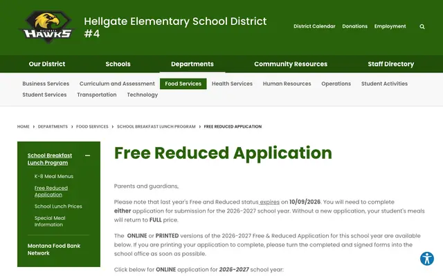 Screenshot of hellgate.k12.mt.us