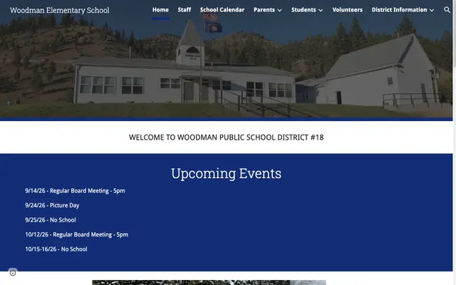 Screenshot of woodmanschool.org