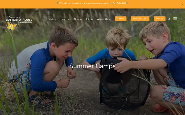 Screenshot of missoulabutterflyhouse.org