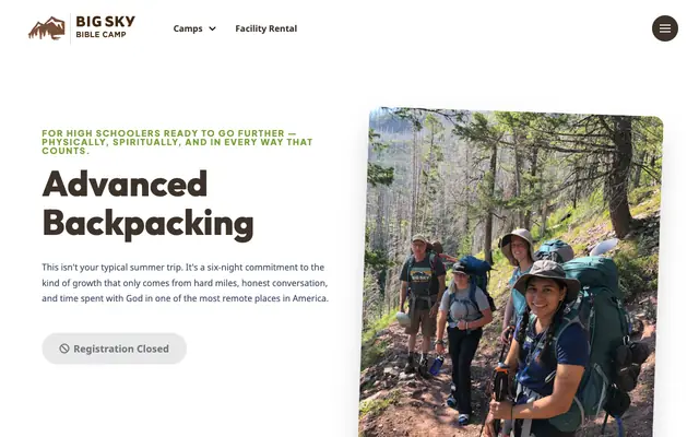 Screenshot of bigskybiblecamp.org
