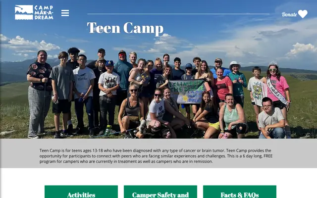Screenshot of campdream.org