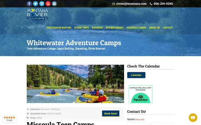 Screenshot of montanariverguides.com