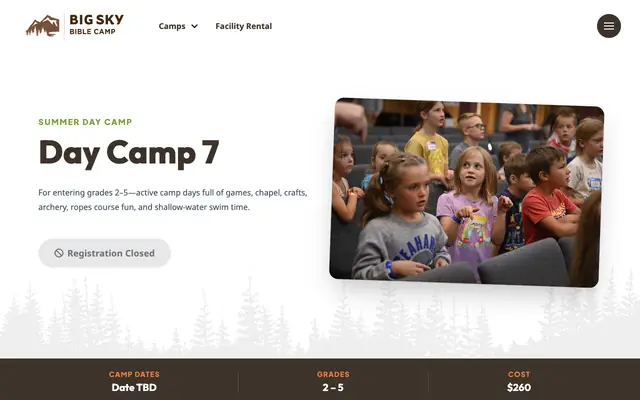 Screenshot of bigskybiblecamp.org