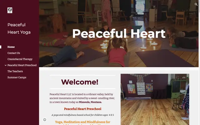 Screenshot of peacefulheartyogamissoula.com