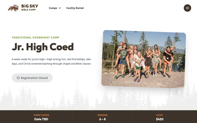 Screenshot of bigskybiblecamp.org