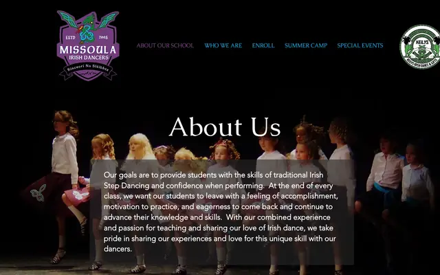 Screenshot of missoulairishdancers.com