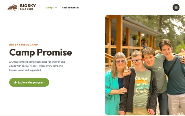 Screenshot of bigskybiblecamp.org